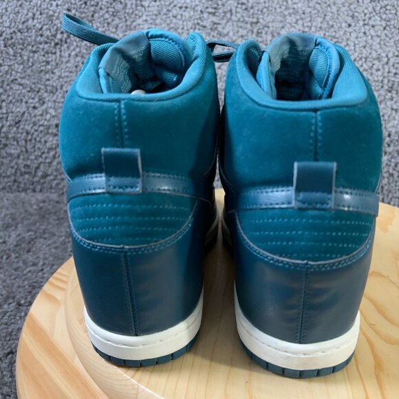 Nike Dunk Sky Hi Essential Wedge Sneaker Women Sz 11 Dark Sea Blue Leather Suede - Picture 4 of 9